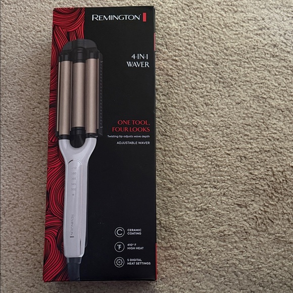 Remington 4-in-1 Waver in Black and Silver - Picture 1 of 4